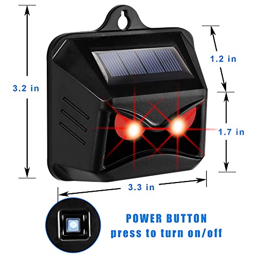 Triumpeek Animal Repeller, Solar Powered Predator Eye Nighttime Animal Deterrent Devices with Red LED Lights, Night Guard Animal Repellent Scares Coyote Skunk Raccoon Deer Away from Yard Chicken Coop | Solar Powered, Red LED Lights, Night Guard, Scares Co