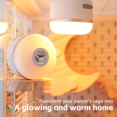 MANON ROSA Bird Cage Lighting - Explosion-Proof Energy-Efficient LED Night Light with Adjustable Brightness for Conures Parakeets Cockatiels Lovebirds Budgies - Premium Birdcage Accessory