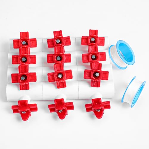 12 pcs Horizontal Chicken Water Nipples with 1/2'' PVC Tee Fittings Mount Poultry Auto Chicken Waterer Nipple Drinker for Ducks Quail and Other Poultry DIY Automatic Waterering System