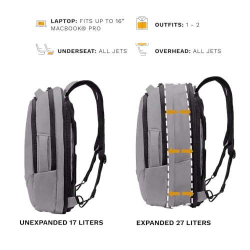 Knack Small Series 2 Laptop Backpack Fits up to 16 Inch Laptops - Knack Bags Carry-On Backpack, TSA Approved, Expandable Travel Backpacks With 2 Day Outfit Capacity, Alloy Gray - color: Alloy Gray, size: Small