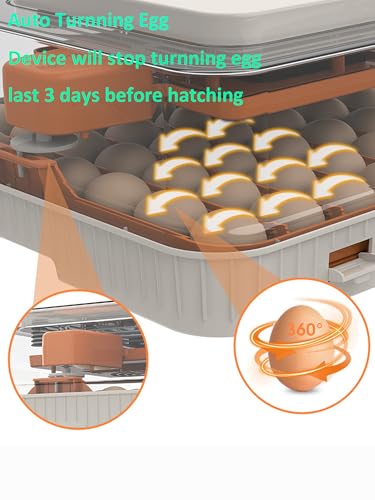 Egg Incubator for Hatching Eggs, Intelligent 56 Eggs Incubator with Temperature & Humidity Control, Automatic Egg Turning, Hatch Days & Egg Candler, Adjustable
