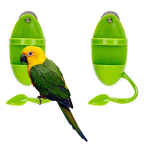 2Pcs Plastic Cuttlebone Holder Bird Feeding Cup Rack - Fruit & Gnawing Accessories for Bird Cage & Parrot