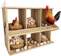 Chicken Nesting Box, 6 Compartment Wooden Nesting Boxes for Chickens with Perches, Floor/Stand/Wall Mount Large Chicken Nesting Boxes for Small & Medium Poultry - size: 6 Compartment