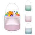 Easter Basket for Kid Boy Girl,Easter Egg Hunt Buckets,Personalized Canvas Tote Bags Easter Party Gifts for Easter Halloween - color: AB-Pink