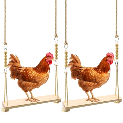 2 Pack Chicken Swing Toys, Wood Chicken Swing Toy | for Chickens Rooster Poultry Parrots - size: 2pcs Chicken Swings