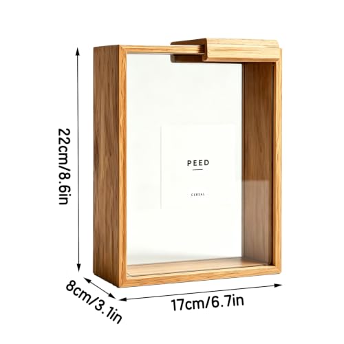 Bird Seed Storage Container, 3L/3.2Qt Airtight BPA-Free Wooden Bird Food Container - Portable Pet Food Storage for Wild Bird Seed, Sunflower Seed & Mealworms, Natural Wood Seed Dispenser