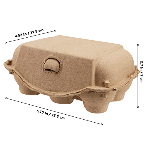 50 PCS Paper Egg Cartons, 6 Egg Cartons Pulp Egg Cartons for Kitchen, Farm, Market, Travel and Transport, Brown