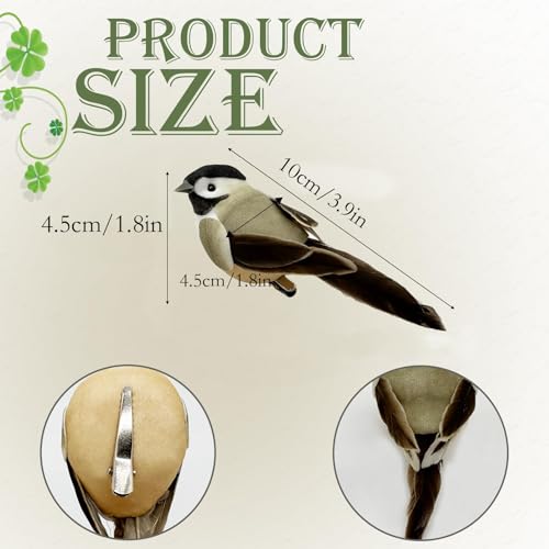 LWINGFLYER Artificial Birds Realistic Chickadees 2 Pack Clip on Foam Feathered Bird Ornaments Figurines for Christmas Tree Decoration Wreaths Crafts Party Home Decor - color: Chickadees