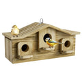 Auslar Bird House for Outside, 3 Hole Wooden Birdhouse for Outdoors Hanging | Bird Nesting Box for Bluebirds Cardinals Finches Wrens Swallows, Predator Guard, Perch & Hook, Garden Backyard Decor - style: Rectangular