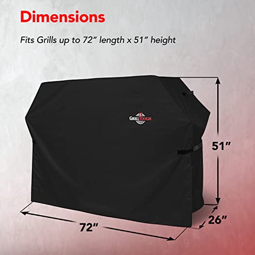 Heavy Duty BBQ Grill Cover for Outdoor Grill, 72 Inch Black | Waterproof, Weather Resistant, UV & Fade Resistant, Heavy Duty Protection, Adjustable Straps, Outdoor Grill Cover, Secure Fit - color: Black, size: 72''L x 26''W x 51''H