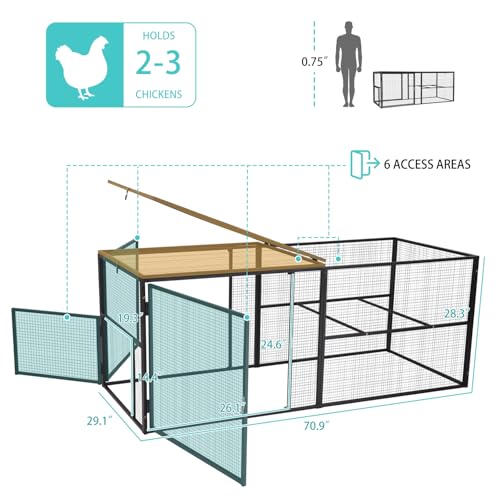 Suumerpety Heavy-Duty Metal Chicken Coop Run Extension - 14.3 sq ft Lockable Outdoor Playpen for Chickens, Ducks, Rabbits | Predator-Proof Design, Expandable Panels & Weather-Resistant Frame