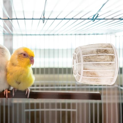 Alasum Bird Nesting Material with Basket Cotton and Jute Bird Nest Material for Parakeet Canary Finch Cockatiel Replaceable Nest Supplies for Birdcage Accessories Indoor Outdoor Use