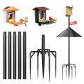 NSYOOMH Dia 1 Inch Bird Feeder Pole with 19" Proof Squirrel Baffle, Heavy Duty Metal, Bird House Pole Compatible Mount for Smart Camera Birdfeeder, Outdoor Feeding Station Stand Kit - 94" - size: 94 inch