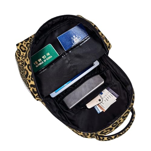 Fiokroo Brown Leopard Print Backpack School Bag For Students Teens Men Women Laptop Backpacks Travel Daypack Bag With Multiple Pockets - color: Leopard Print#06