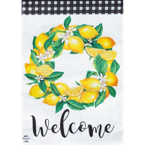 Briarwood Lane Lemon Wreath Summer Burlap House Flag - color: 11 - Lemon Wreath