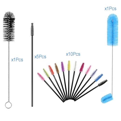 17 Pieces 4 Size Hummingbird Feeder Cleaning Brush Mini Nylon Tube Brush Set Double Headed Hummingbird Brush Cleaner 2 in 1 Hummingbird Brush Kit for Bottles, Tubes, Jars, Bird Feeder (Blue) - color: Blue