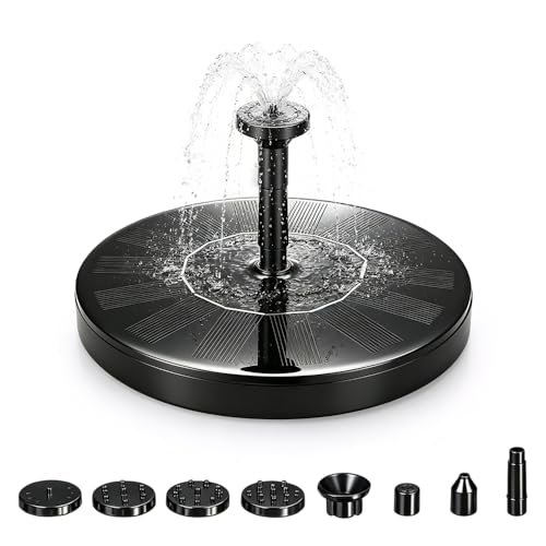 Solar Bird Bath Fountains, 2026 Upgrade 1.4W Solar Fountain Pump with 6 Nozzles, Free Standing Floating Solar Powered Water Fountain Pump for Bird Bath, Garden, Pond, Water Feature Outdoor (1, 5.1in) - size: 5.1in