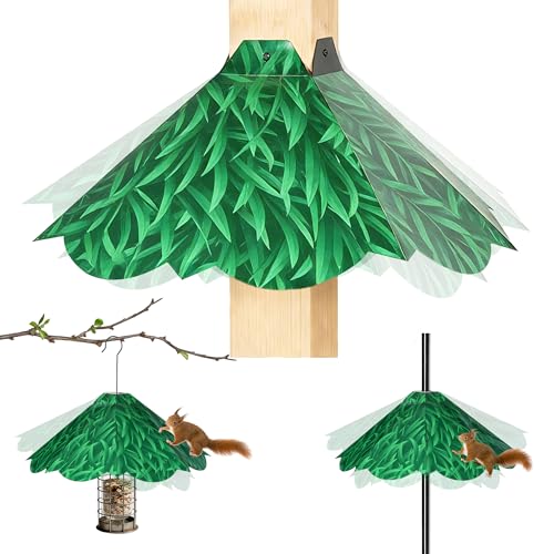 Oversized 21 Inch Metal Squirrel Baffle, Chew-Proof Weatherproof Squirrel Guard for Bird Feeder Pole and 4x4 Post, Outdoor Hanging Squirrel Proof Baffle, Green