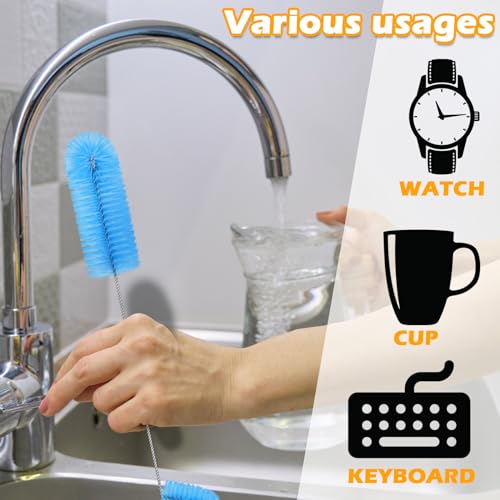 Hummingbird Feeder Cleaning Brush 19 Pieces 3 Size | Mini Nylon Double Headed 2 in 1, Hummingbird Brush Hard to Reach Places Tiny Cleaning Kit, Clean Water Cups and Bottles - color: Blue