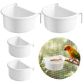 4 Pcs Bird Feeder Hanging Cups Water Food Dispenser Plastic Bird Food Bowls Birds Cage Feeder Universal for Parrots Small Birds Parakeets
