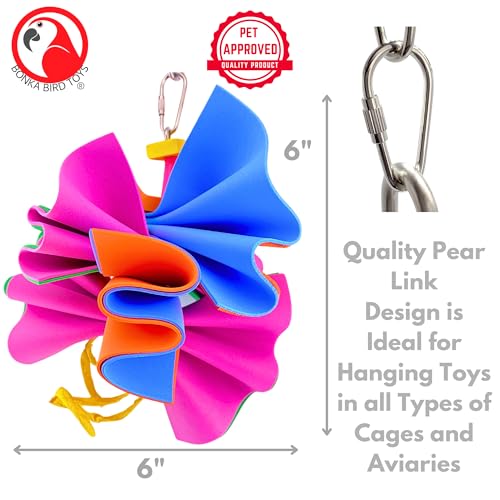 Bonka Bird Toys 1438 Foamy Crush 6" x 6" Foam and Paper Chew Toy for Cockatiels Parakeets Parrotlets and Small Birds Cage Entertainment