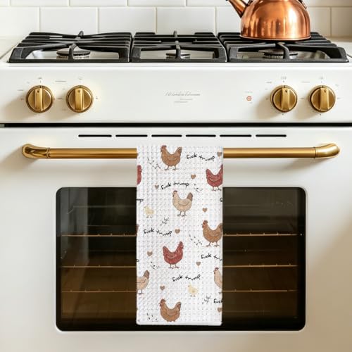 Jztco Funny Trump Kitchen Towel, Chicken Gifts Reusable Hand Towels | Absorbent Microfiber Dish Cloth Tea Towels for Kitchen Home Decor, Anti Trump Gifts for Women 14x24 Inch - color: Multi 1602
