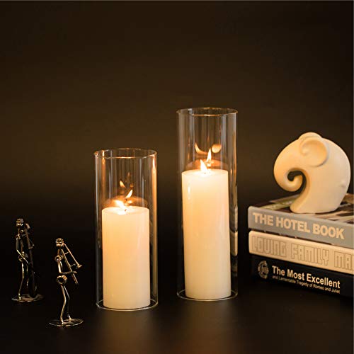 WGVI Hurricane Candle Holder Sleeve, Wide 3", Height 24", Clear Glass Cylinder Candleholder, Chimney Tube, Open Ended Candle Shade, 6 Pieces Bulk - size: 3"x24"H