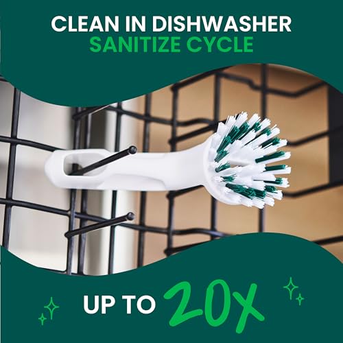 Scotch-Brite Handy Brush, 1 Pack | Small & Durable Dish Brush with H&le for Scrubbing Cookware, Tubs, Sinks, Car Tires & More without Scratching