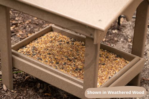 DutchCrafters Recycled Plastic Poly Large Raised Platform Covered Ground Fly Through Bird Feeder with Removable Seed Tray for Outdoors - USA Amish Made (Cherrywood) - color: Cherrywood