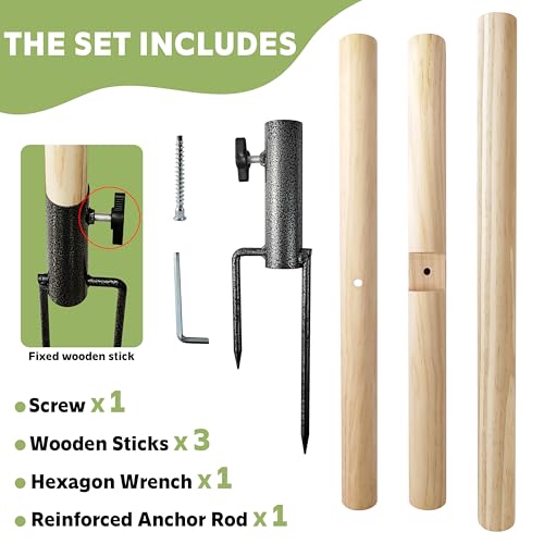 Chicken Perch Toy for Coop, Roosting Bars for Chickens in Coop, Wooden Chick Perch Stand with Metal Ground Plug, Chicken Run Toys, Chicken Coop Accessories