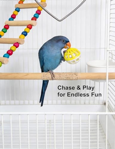 12-Pack Bird Toy Set, Bell Balls Rings Rattles, Non-Toxic PP | No Sharp Edges, Safe for Bird Beaks and Claws, Fits All Standard Cages