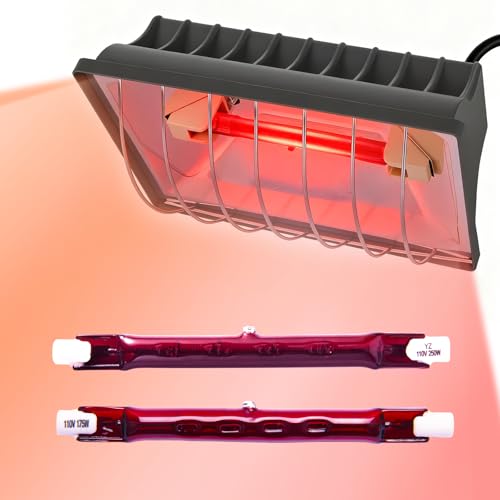 250W Chicken Coop Heat Lamp with Guard & Adjustable Temp | Adjustable 175W/250W infrared heater with safety guard. For chicks, poultry, livestock & small pets. Durable brooder heating. - size: 1 Pack