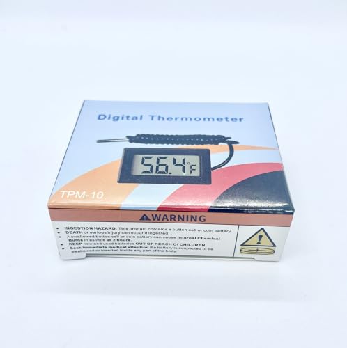 HiLetgo 5pcs Digital LCD Thermometer Temperature Digital LCD Fridge Thermometer Water Temperature with Probe Fahrenheit
