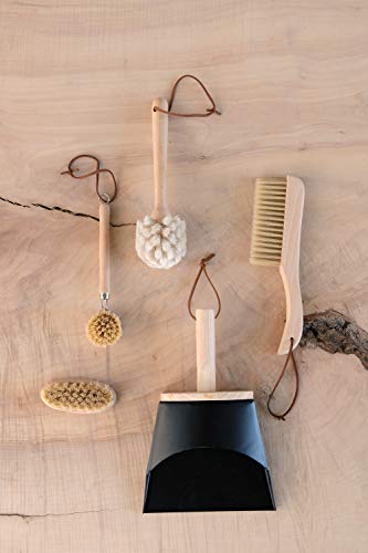 Beech Wood Dish Brush with Leather Strap