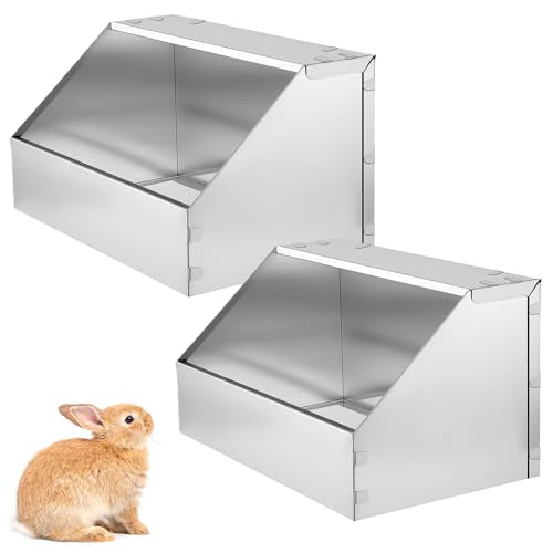 2Pack Rabbit Nesting Box,Metal Bunny Small Animal Nest with Removable Floor | Rabbitry Supplies Bunny Small Animal Galvanized Nest with Removable Acrylic Floor, Durable, Easy to Clean Indoor/Outdoor Use