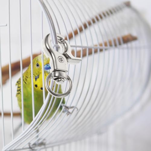 balacoo 10 Pcs Bird Cage Door Lock Buckles Pet Cage Safety Clips Anti-Escape Hook Clips for Parrot Cages Small Medium Large Birdcage Use 1.18 X 0.59 X 0.19 in