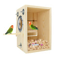 Bird Nest Box Parakeet Breeding Nest Box Bird Nest House Wooden Acrylic Transparent Breeding Box for Finch Lovebirds Cockatiel Budgie Conure Parrot - size: Small