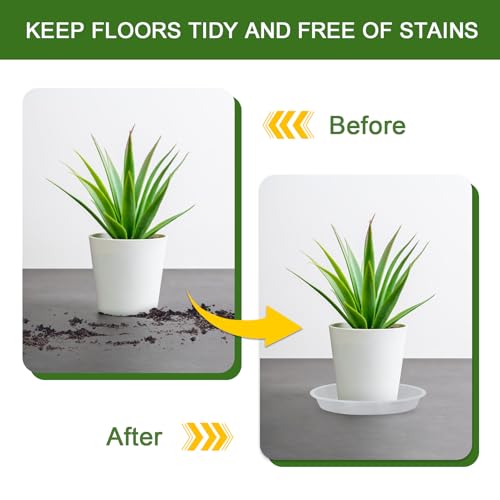 Plant Saucers 3 4 5 6 7 8 9 10 11 12 14 Inch, 5 Pack Clear Plastic Plant Trays for Pots, Durable Plant Water Catcher Tray for Indoors Outdoors (6", Clear) - size: 6 INCH