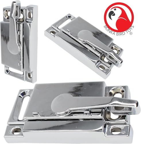 30001H Half Circle Lock for Bird Cages, Durable and Lightweight Bird-Safe Lock with Reflective Finish, Easy 2-Part Installation, Ideal for Cage Door Security (Pack of 2) - size: Pack of 2