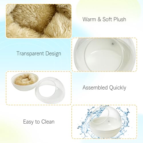 kathson Plastic Bird Nest Chewproof Small Bed with mat Hanging House Hut Bird Cage Breeding Hatching Nest Washable Parakeet Nest for Parrot Budgie Love Bird Canary (White) - color: White