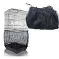 Bird Cage Seed Catcher, Large Bird Cage Cover, 75-118'' Universal Adjustable Birdcage Cover Skirt Soft Airy Nylon Mesh Net for Parakeet Macaw African Round Square Cage, Black - color: Black