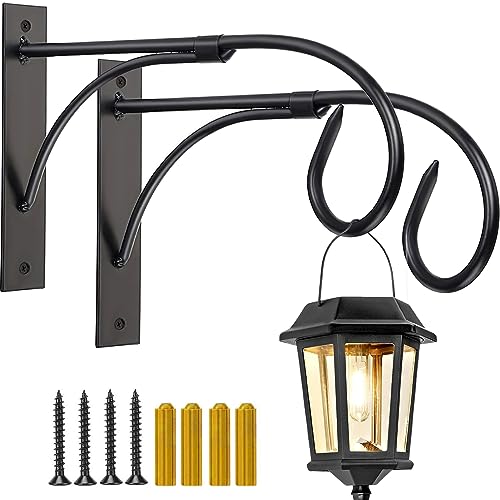 Wall Mount Plant Hanging Bracket, 11 Inches Hanging Plant Hook, Heavy Duty Rustic Decorative Metal Plant Hanger for Hanging Plant Flower Lantern Bird Feeder Wind Chimes (Set of 2)