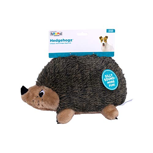 Outward Hound Hedgehogz Plush Dog Toy, Squeaks & Grunts, Medium, 9" x 6.5" | Soft Realistic Faux Fur, Round for Rolling & Chasing, Cuddle & Carry, Interactive Fetch, Light Chewers, Dogs & Puppies - size: Medium (Pack of 1)