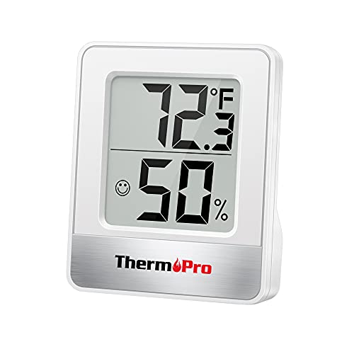 TempPro TP49 Digital Hygrometer Indoor Thermometer | Humidity Meter Room Thermometer with Temperature and Humidity Monitor Mini Hygrometer (Previously ThermoPro) - color: White Indoor Thermometer
