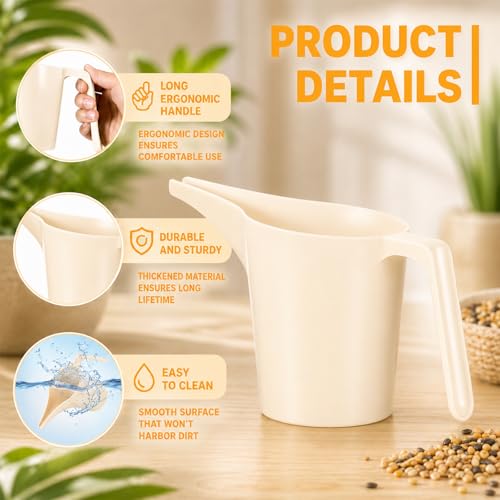 2 Pack Bird Feeder Scoop Set,Pet Food Bird Seed Scoop Large Capacity Suitable Narrow Spout Suitable for Tube Feeders Birds Chicken Livestock Restaurant Kitchen (Off White) - color: off white