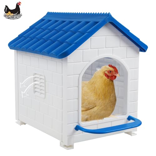 Chicken Nesting Box, Waterproof Hens Nesting Boxes with Chicken Nesting Pads for Laying Eggs, Wall Mount Nesting Boxes for Chickens, Duck, Rabbit, Poultry (Blue) - color: blue, size: 15.7"D x 14.3"W x 17.3"H