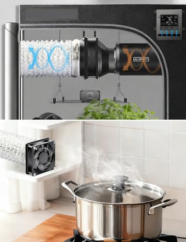 80mm Small 4 Inch Exhaust Fan with Duct, 12v Fan with Speed Control | DC Brushless Fan, Dual Ball Bearing, Small Fume Extractor, Axial Fan for Soldering 3D Printer Enclosure DIY Vent Paint Booth - size: 80mmx25mm 1 duct