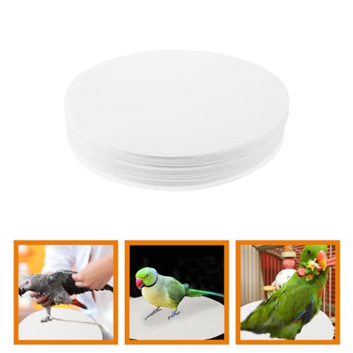 SUPVOX 100pcs Bird Cage Liner Mats Absorbent Parrot Cage Cushion Pads Round Fecal Tray Liners Safe and for Easy Cleaning