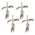 TTcat 4 Pack Linen Bird Cat Wand Refills, Natural Feather Detachable Replacement Toy Heads with Bell, Universal Lobster Clip-on Cat Teaser Attachments, Indoor Kitten Hunting Boredom Relief Prey Toy. - color: 4Pcs Flying Birds