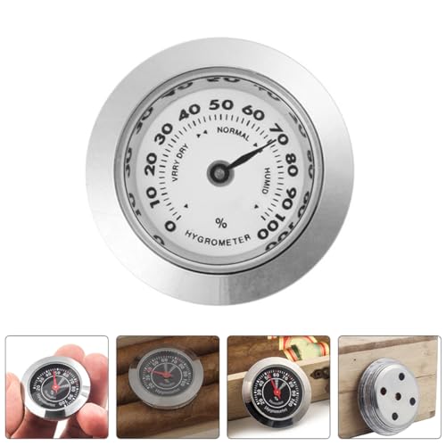 Hemoton 2-Pack Analog Cigar Humidor Hygrometer Round Mechanical Humidor Gauge Humidity Meter for Cigar Box Small Compact Accessory for Violin Case Home Use